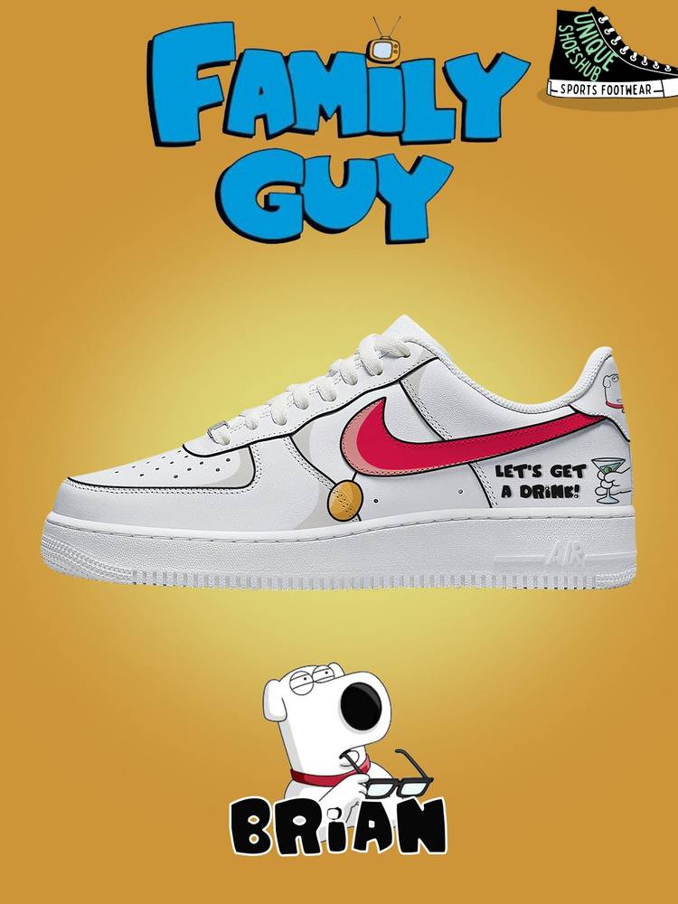 Step into Fun with the Family Guy Brian Griffin Air Force 1 Sneaker Step into Fun with the Family Guy Brian Griffin Air Force 1 Sneaker