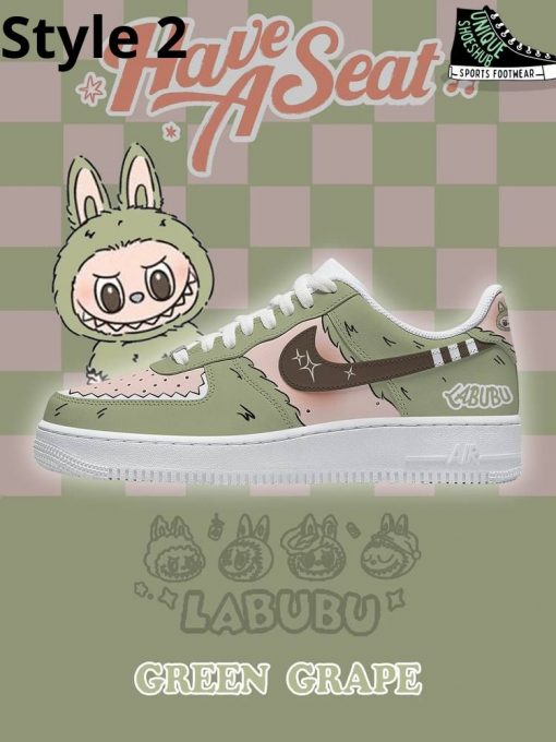 Labubu Green Grape Custom Air Force 1 Sneaker