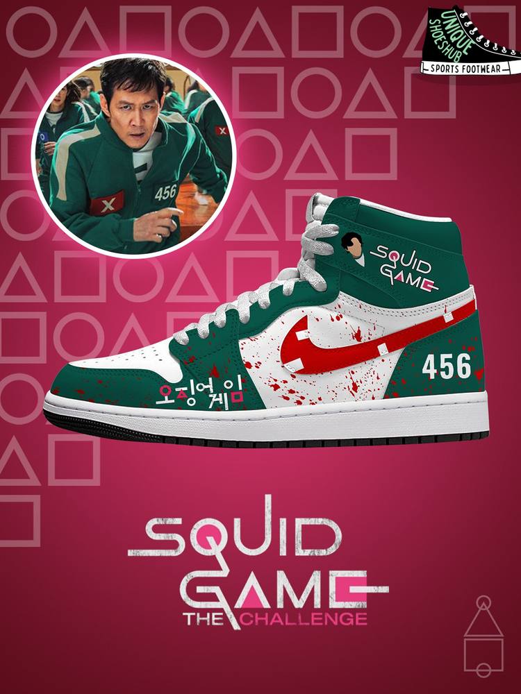 🔥 Squid Game Player 456 Special Air Jordan 1 Sneaker – Unleash the Game Within! 🦑👟 🔥 Squid Game Player 456 Special Air Jordan 1 Sneaker – Unleash the Game Within! 🦑👟