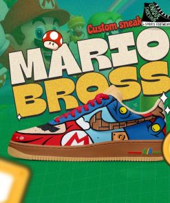 Mario Bros 2025 Air Force 1 Custom Sneakers